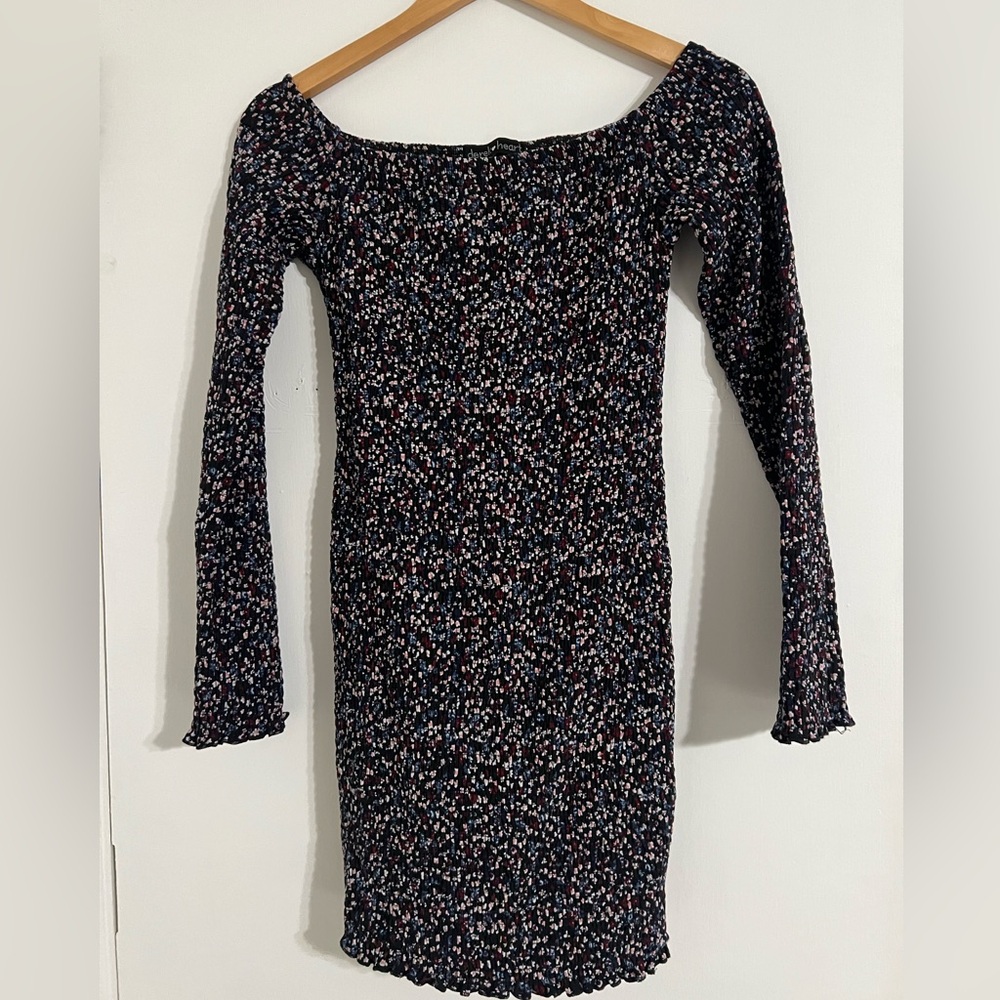 Derek Heart floral multi colored smocked dress women’s size large